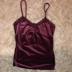 Maroon velvet tank top from Aeropostale